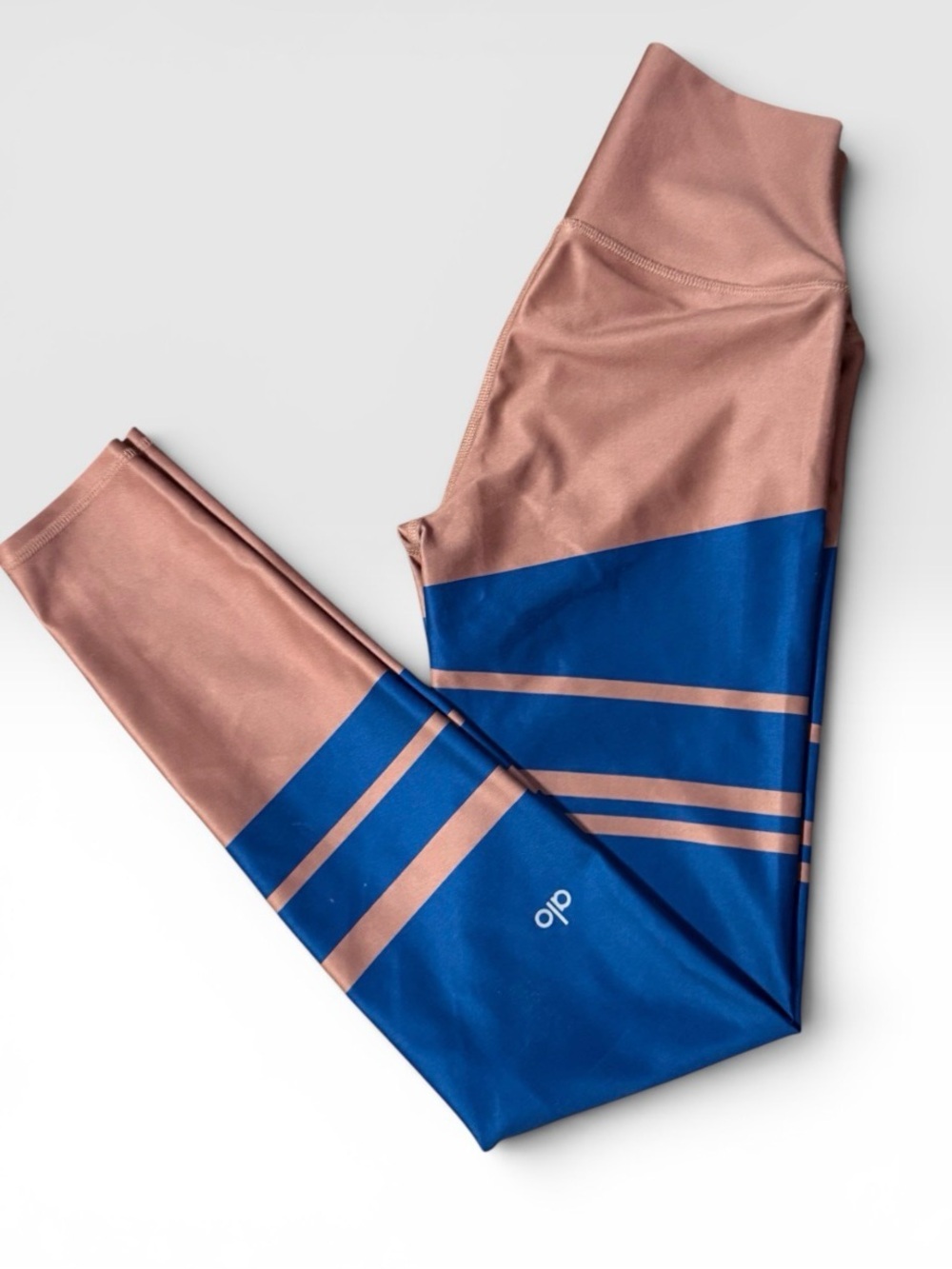Alo Leggings in Rose Gold and Royal Blue